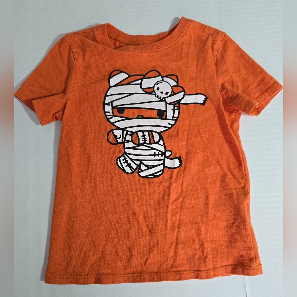 Hello Kitty Orange Mummy Cat Tee 5t 5 Toddlers Girls Halloween